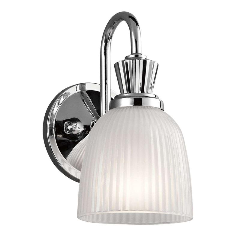 KICHLER APPLIQUE SALLE DE BAIN LED CORA VERRE RAINURÉ