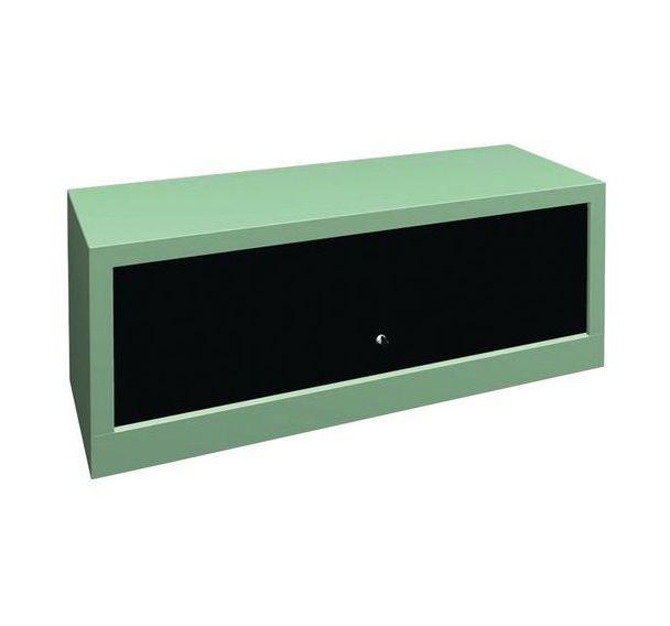 ARMOIRE À RIDEAUX LARGEUR 120 HAUTEUR 45 CM TURQUOISE-NOIR - MANUTAN COLLECTIVITÉS