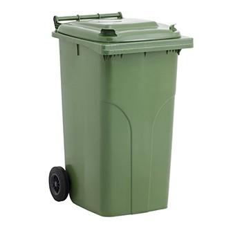 Bac de collecte roulant en plastique 240L - Vert/Vert - PEHD recyclable, norme EN 840 et EN 13071_0