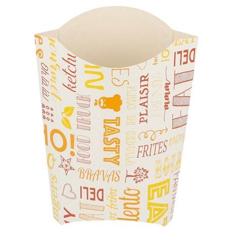 BOÎTE À FRITES 190 G PAROLE 14.5X9.5X18 CM CARTON BLANC (VENDU PAR 1000)