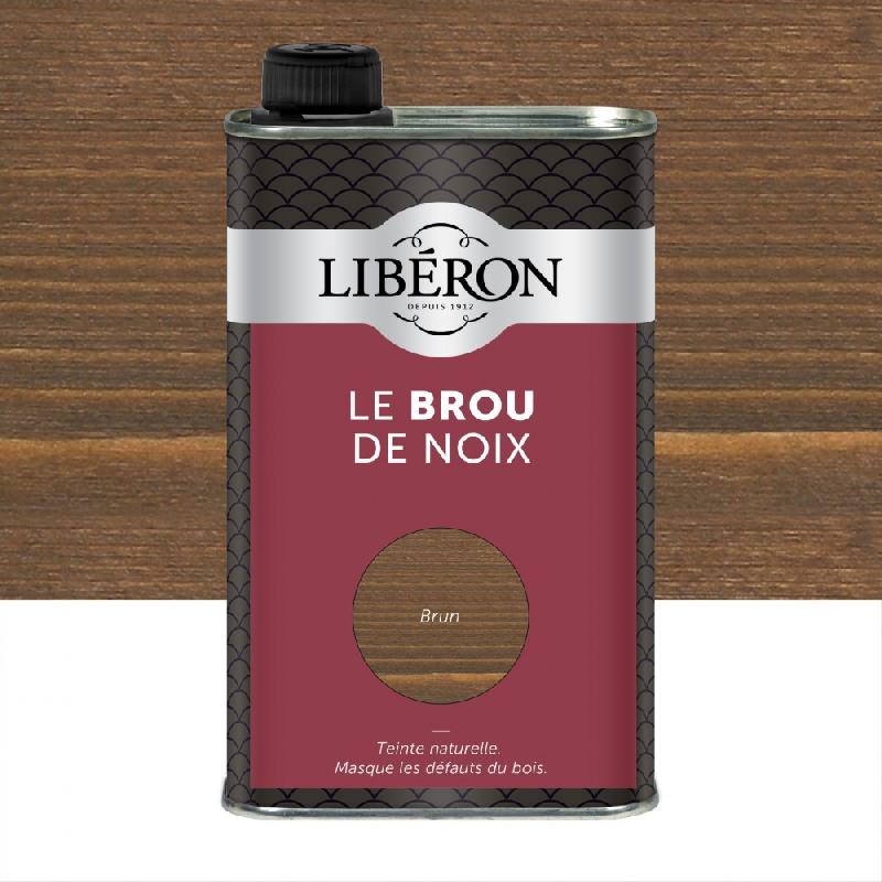 Brou de noix LIBERON - brun foncé - 0.5 l - teinte naturelle pour intérieur et extérieur_0