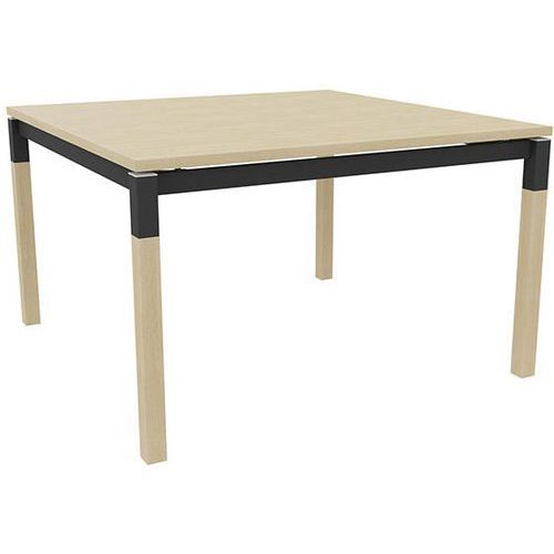 BUREAU DROIT X4 120CM CHÊNE / PIED CHÊNE - ANTHRACITE - QUADRIFOGLIO