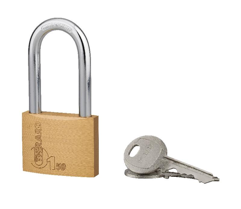 Cadenas à clé type 1 - 50 mm anse demi-haute - Laiton monobloc Thirard, garanti 10 ans_0