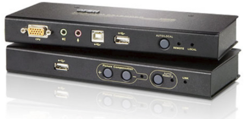 CE800B - Déport KVM VGA avec câbles Cat.5e USB / Mini-Jack - Double console - Résolution 1920 x 1200 à 60 Hz_0