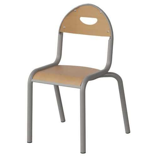 CHAISE MALIBU 4P T2 - ASS/DOS HÊTRE / ALU GRIS 9006 - MANUTAN EXPERT