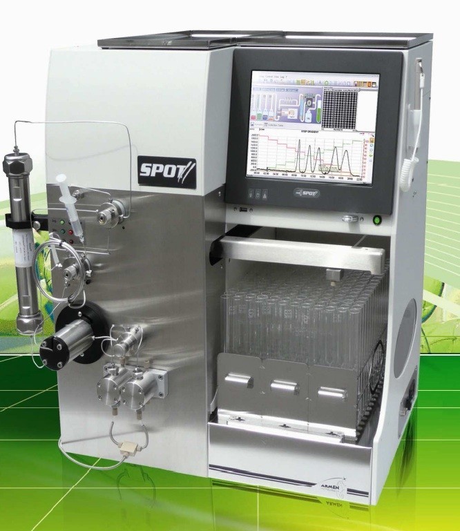 Chromatographie de partage centrifuge (CPC) - Spot - Appareil Armen Instrument avec rotor 250 ml et détecteurs UV-Visible et LT-ELSD_0