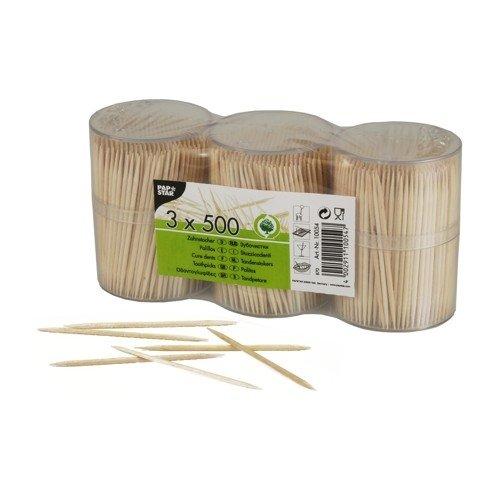 CURE DENTS PAPSTAR 1500, BOIS ROND, 6,7 CM, EN BOÎTE DISTRIBUTRICE