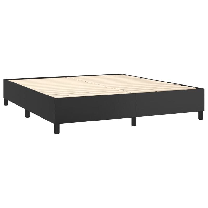 Décoshop26 - Sommier à lattes sur pieds cadre de lit 160x200 cm synthétique noir TDL0207010 - noir 3001153588008_0