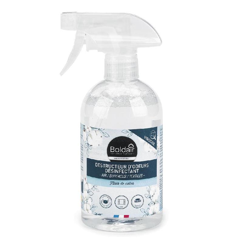DESTRUCTEUR D'ODEURS DESINFECTANT BOLDAIR - PARFUM FLEUR DE COTON - SPRAY