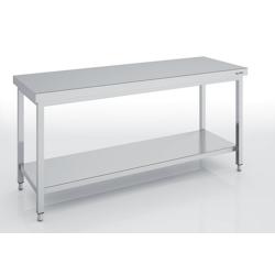 ERATOS Table Centrale Profondeur 600 - Avec Etagere - 2400X600X850 - Livree Demontee MCD60-240 - Acier inoxydable 18/10 MCD60-240_0