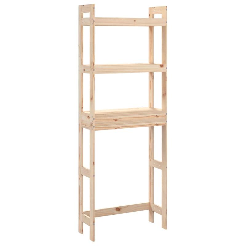 Étagère de toilette 63 x 26 x 171 cm en bois de pin massif - 3 étagères - Réf. 02_0005493_0