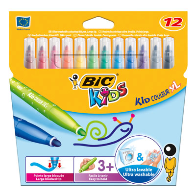 ETUI DE 12 FEUTRES DE COLORIAGE BIC KIDS COULEUR XL - POINTE XL - COLORIS ASSORTIS