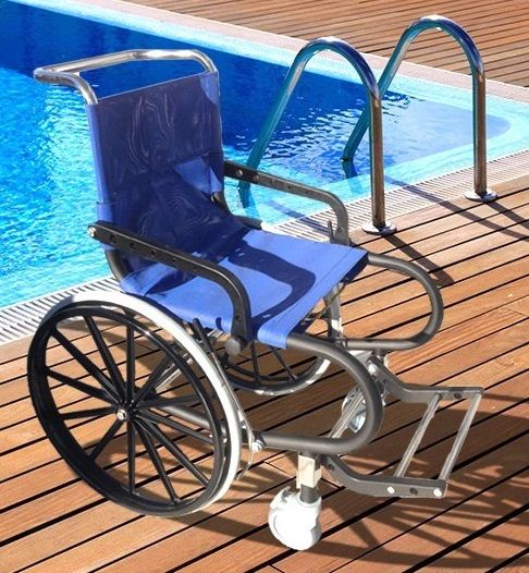 Fauteuil roulant piscine en inox - Accès PMR et handicapées - Fabrication française - 15 kg_0