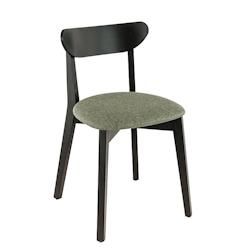 France Mobilier CHR Lot de 2 chaises Aglaé noires assise verte 76x48x44 cm - Bois massif 3760326526307_0