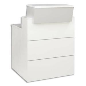 Gautier office banque d'accueil l80 sunday gris - dimensions l80 x h110/74 x p83 cm_0