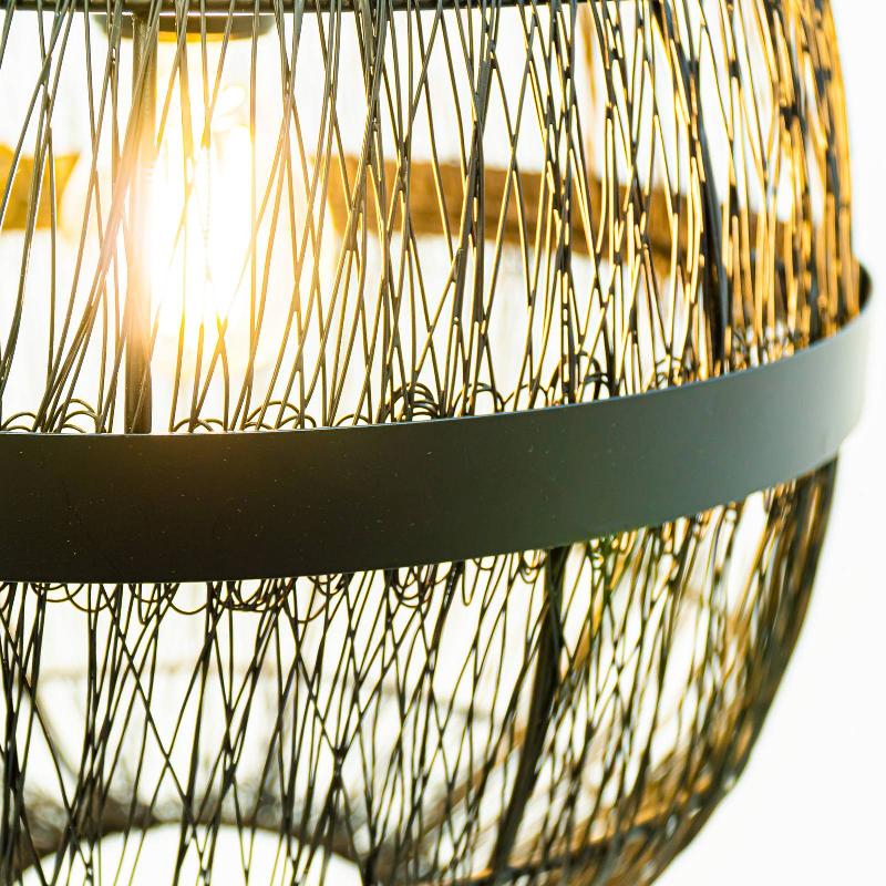 GLOBO SUSPENSION HERMI II TREILLIS MÉTALLIQUE NOIR Ø50CM