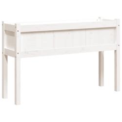 Helloshop26 - Jardinière bac lit surélevé plantes fleurs jardin terrasses avec pieds 110 x 31 x 70 cm bois de pin massif blanc 02_0038870 - 3000218_0