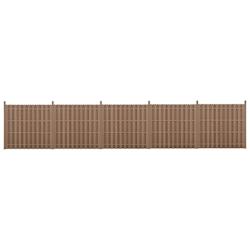 Helloshop26 - kit de 5 clôtures barrière brise vue brise vent bois composite (WPC) brun 185 x 932 cm 03_0006590 - 3001819582722_0
