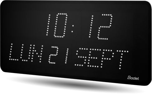 Horloge LED Style II 10 Date, alimentation 230V, indépendante, LED blanche - BODET_0