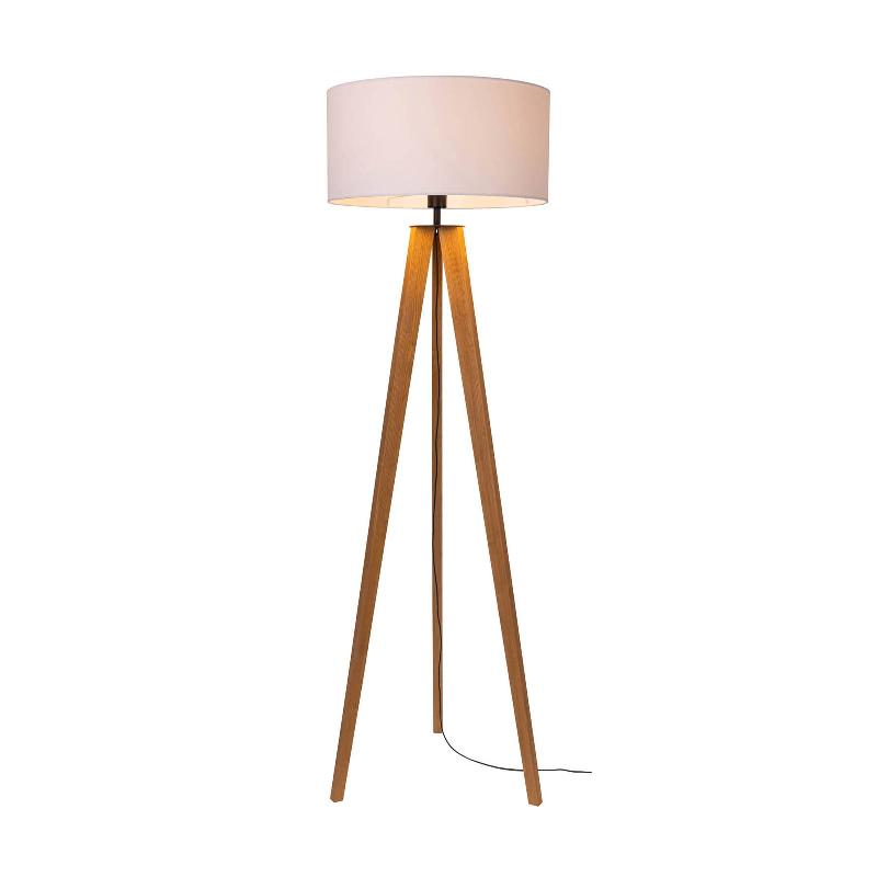 BRITOP LAMPADAIRE MAIRA, TRÉPIED, PIN DÉCAPÉ, BLANC
