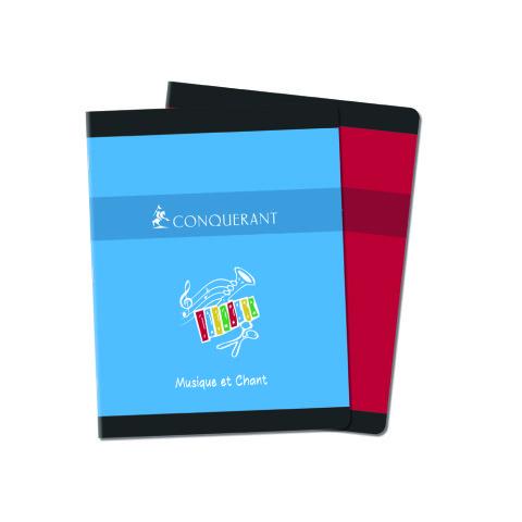 LOT DE 20 - CAHIER CONQUÉRANT SEPT MUSIQUE CHANT PIQÛRE COUVERTURE OFFSET 170X220MM 48 PAGES PAPIER 70G 24F SÉYÈS 24F MUSIQUE