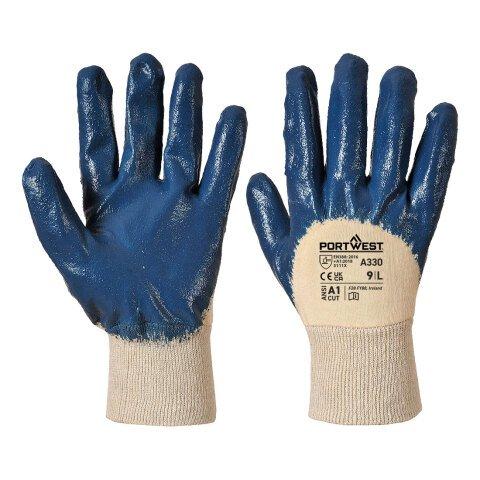 LOT DE 24 - PORTWEST A330 NITRILE DOS AÉRÉ POIGNET TRICOT MARINE - TAILLE M