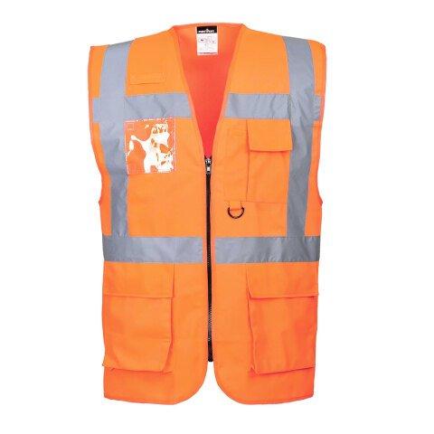 LOT DE 3 - PORTWEST S476 GILET HI-VIS EXECUTIVE - BERLIN ORANGE - TAILLE L