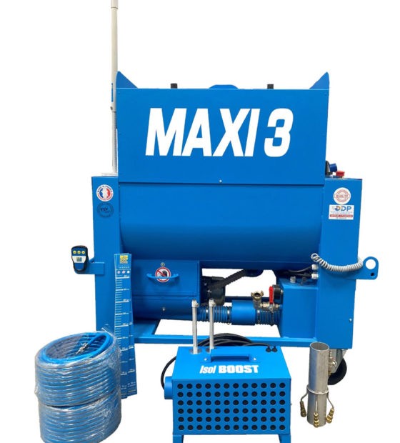 Machine pour isolation MAXI 3 - Soufflage, projection et insufflation - 2 moteurs d’air - Jusqu’à 1000 kg/h - 160kg_0