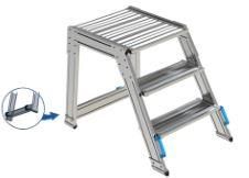 Marchepieds roulants aluminium - grande plateforme 600x600 mm - 60° - 2 à 4 marches - hauteur 0,5 à 1 m_0