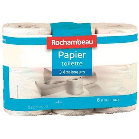 PAPIER TOILETTE 3 PLIS 6 ROULEAUX (VENDU PAR 7)