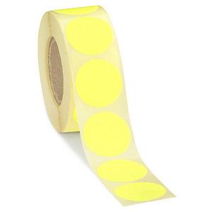 PASTILLE ADHÉSIVE PERMANENTE FLUO JAUNE 40 MM