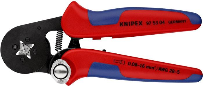 Pince pour embouts de câble KNIPEX - longueur 180 mm - 0,08-10,0 + 16,0 mm² (AWG 28-5) - bruni avec gaines multicomposants_0