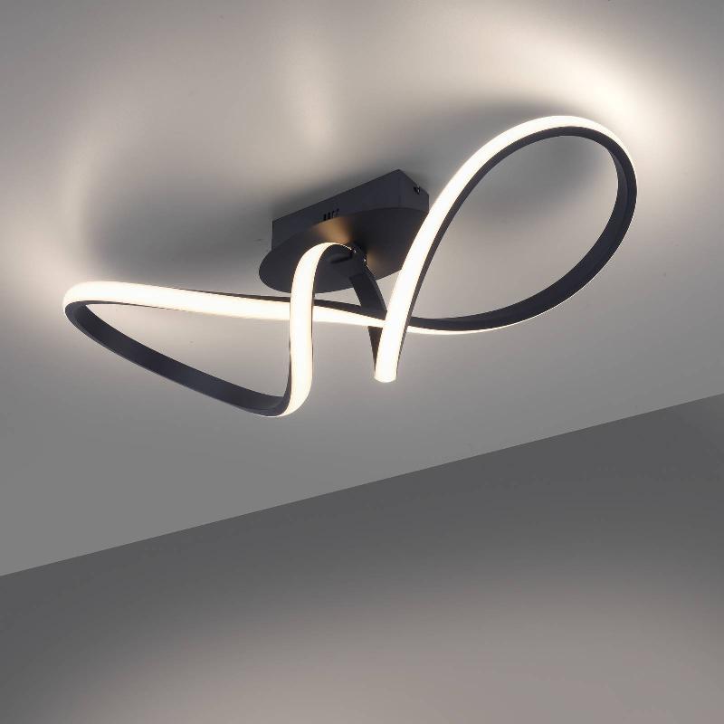 JUST LIGHT. PLAFONNIER LED MARIA, DIMMABLE, NOIR