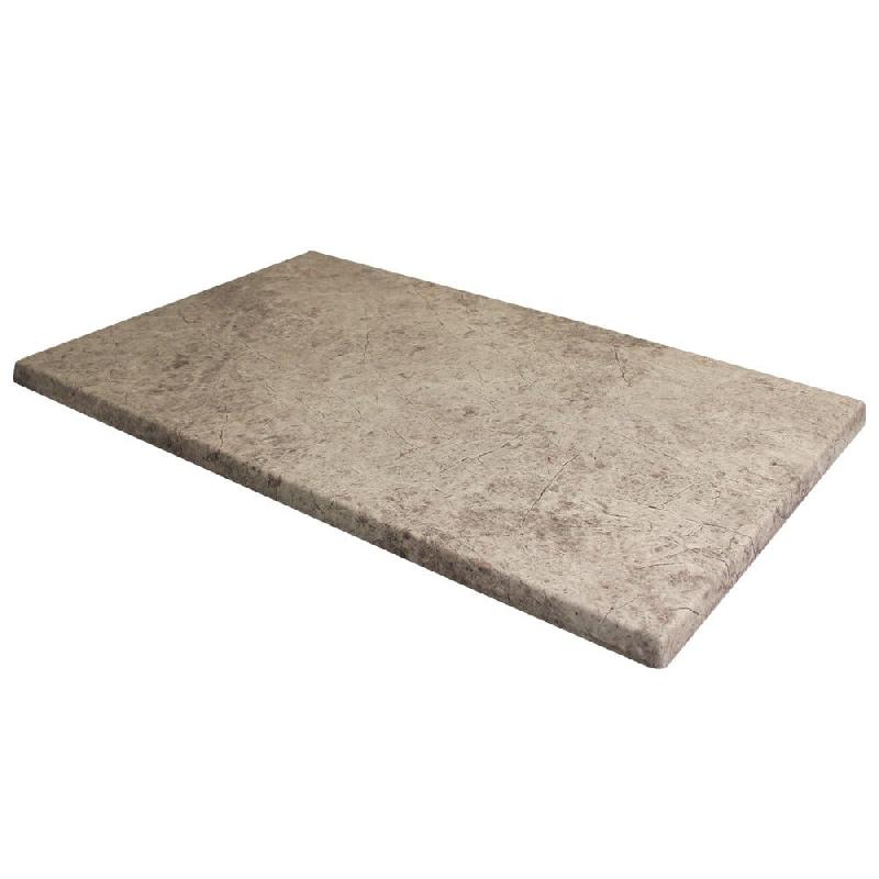 Plateau rectangle de table extérieur Werzalit 110x70cm décor blanc fumé_0