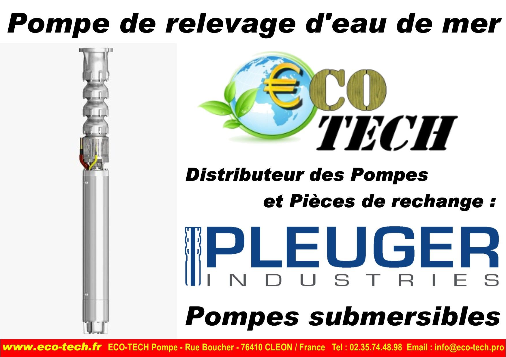 Pompe de relevage d'eau de mer pleuger pièces de rechange garniture mécanique_0