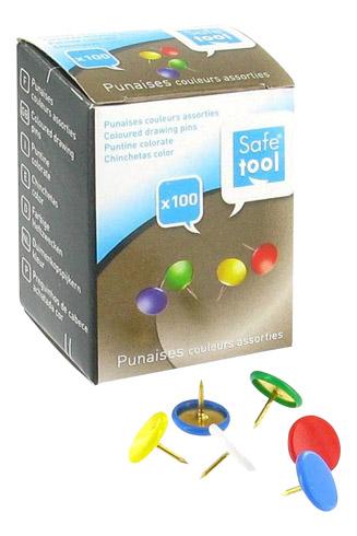 PUNAISES COULEURS ASSORTIES - BOÎTE DE 100