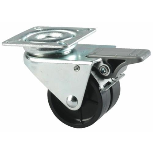ROULETTE JUMELÉE, BANDAGE POLYAMIDE, SUR PLATINE, PIVOTANTE À BLOCAGE TENTE