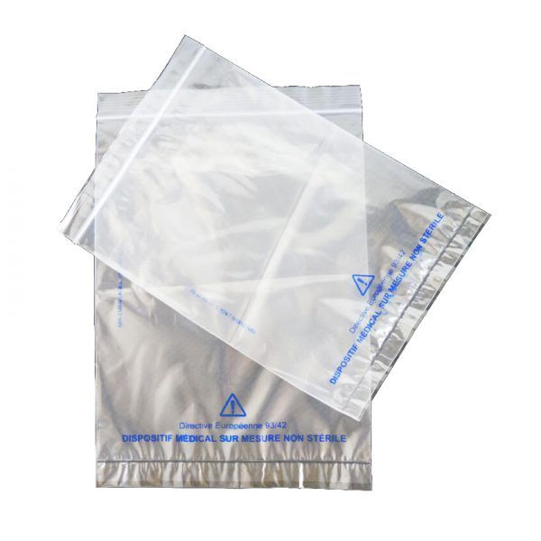 Sachet zip poche kangourou DMSM dispositif médical 60 microns - 160 x 220 et 180 x 250 mm - colis de 1 000_0