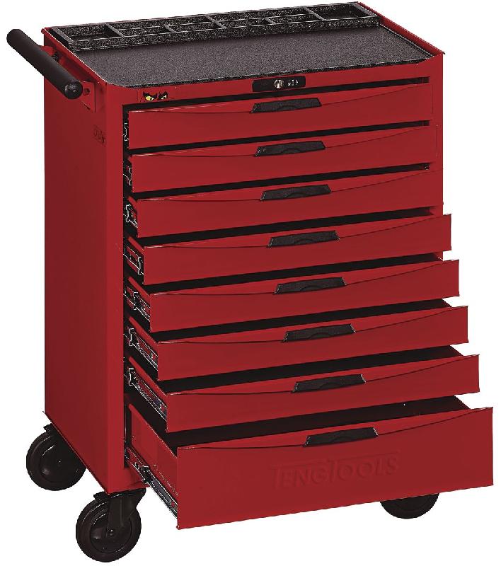 Servante d'atelier rouge 8 tiroirs Teng Tools TCW808N_0