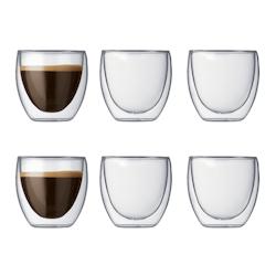Set de 6 gobelets double paroi 8 cl - Transparent Rond Verre Bodum - transparent verre 0699965071738_0