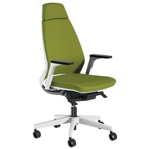 SIÈGE DE BUREAU HAUT OXYGEN ACCOUDOIR 3D TAPISSÉ VERT - QUADRIFOGLIO