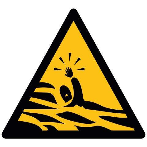 SIGNALÉTIQUE DE DANGER - PICTOGRAMME RISQUE DE NOYADE - ISO 7010 PVC 2 MM 315 MM