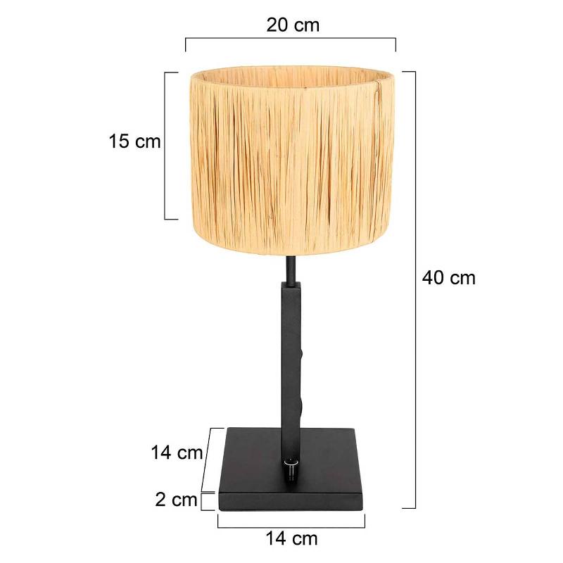 STEINHAUER LAMPE À POSER STANG 3708ZW, TRESSÉE NATUR