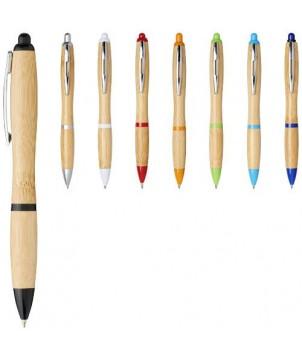 STYLO BILLE EN BAMBOU NASH BLEU ROYAL - STYLOS PUBLICITAIRES ÉCOLOGIQUES PERSONNALISÉS