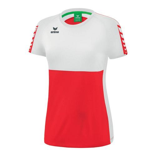 T-SHIRT FEMME - ERIMA - SIX WINGS ROUGE/BLANC