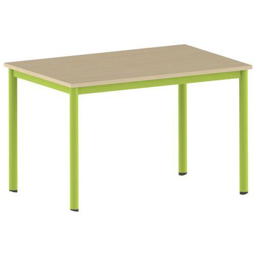 TABLE CARÉLIE 120 X 80 MOBILE T6 STRAT HÊTRE MIEL- VERT 1864 - MOBIDECOR