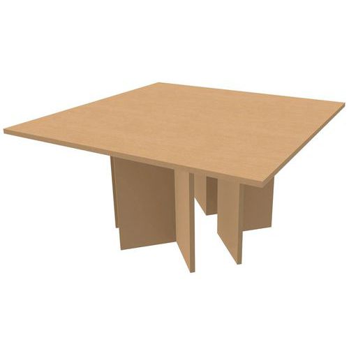 TABLE CARRÉE PIEDS CROIX 140 X 140 CM HÊTRE - MANUTAN EXPERT
