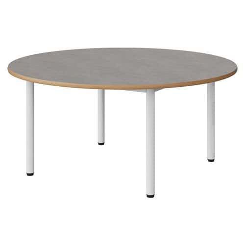 TABLE MALIBU Ø 120 T2 4P STRA ALAISÉ BÉTON F186/BLC 9016