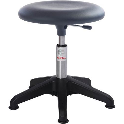 TABOURET BETA OCTOPUS-IMITATION CUIR-MEDIUM-PATIN-NOIR - GLOBAL PROFESSIONAL SEATING