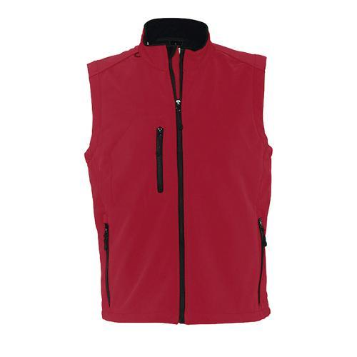 VESTE SANS MANCHE HOMME ZIPPÉE SOFTSHELL EN POLYESTER ROUGE PIMENT